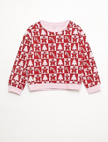 Pull de Noël à motif imprimé en coton