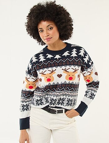 Pull de Noël en jacquard 'renne'