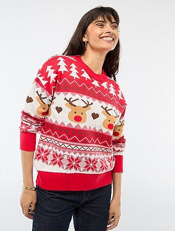 Pull de Noël en jacquard 'renne'