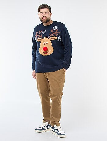 Pull de Noël imprimé 'renne'