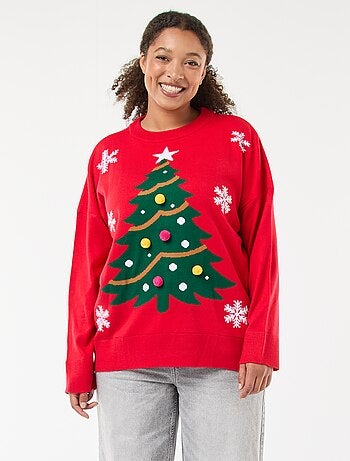 Pull de Noël imprimé sapin