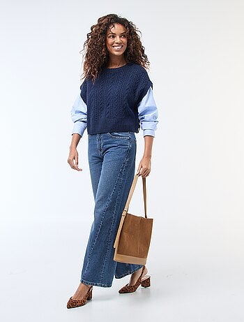 Pull effet 2-en-1 pull + chemise