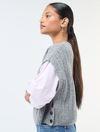 Pull effet 2-en-1 pull + chemise