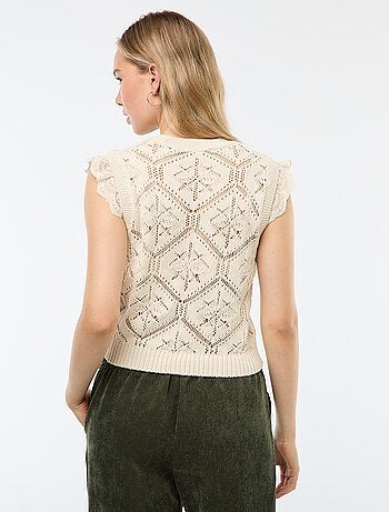 Pull en crochet sans manches