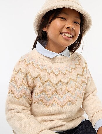 Pull en laine motif jacquard