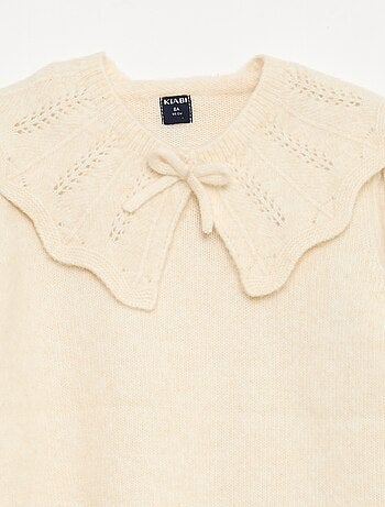 Pull en maille avec collerette amovible