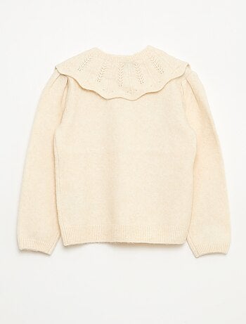 Pull en maille avec collerette amovible