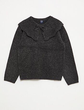 Pull en maille avec collerette amovible