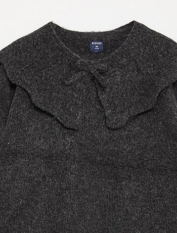 Pull en maille avec collerette amovible