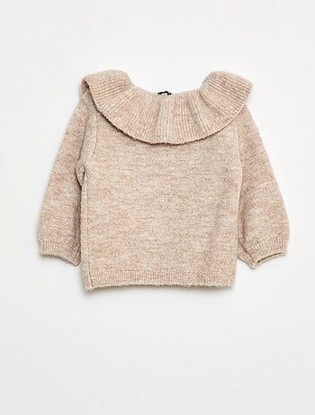 Pull en maille avec collerette côtelée