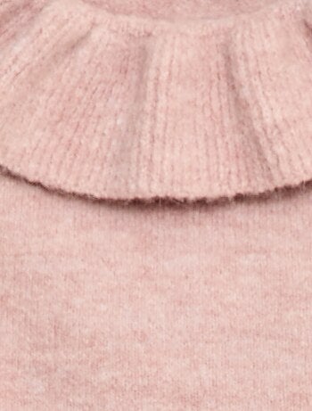 Pull en maille avec collerette côtelée