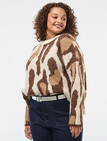 Pull en maille avec imprimé peau de bête