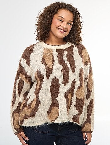 Pull en maille avec imprimé peau de bête