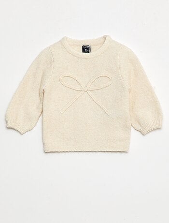 Pull en maille avec nœud fantaisie devant