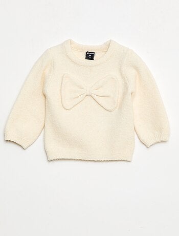Pull en maille avec nœud fantaisie devant