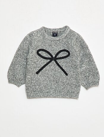 Pull en maille avec nœud fantaisie devant