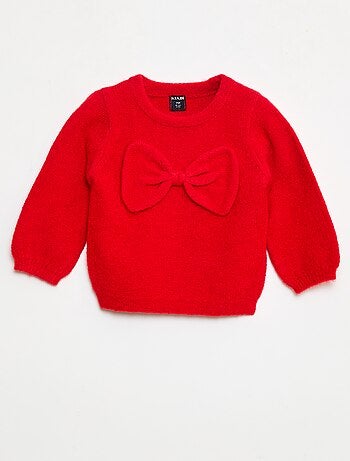 Pull en maille avec nœud fantaisie devant