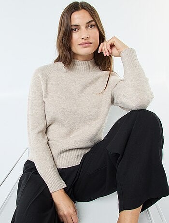 Pull en maille col montant