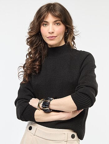 Pull en maille col montant