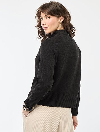 Pull en maille col montant