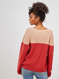 Pull en maille color block - Kiabi