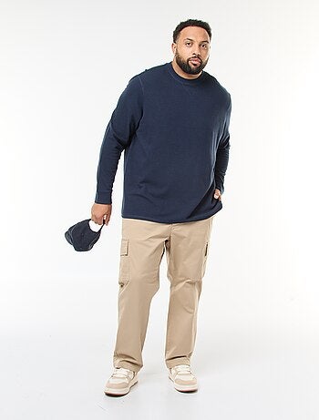 Pull en maille côtelée et col rond