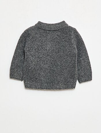 Pull en maille douce avec col polo boutonné