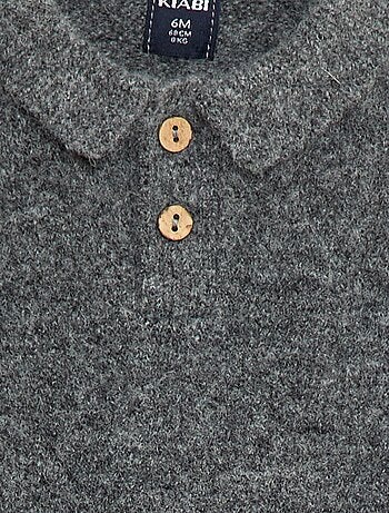 Pull en maille douce avec col polo boutonné