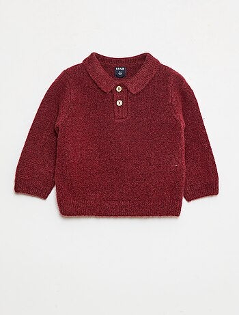 Pull en maille douce avec col polo boutonné