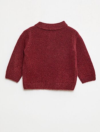 Pull en maille douce avec col polo boutonné