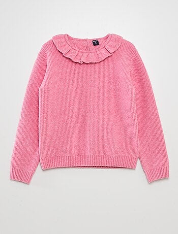 Pull en maille doudou avec froufrou