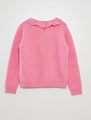 Pull en maille doudou avec froufrou