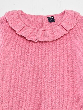 Pull en maille doudou avec froufrou