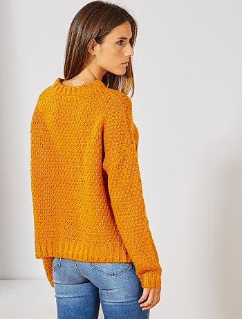 Pull en maille effet losanges - Kiabi