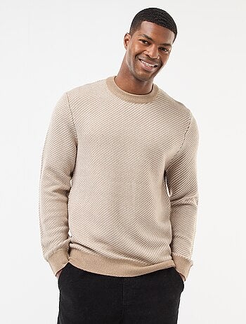 Pull en maille fantaisie col rond
