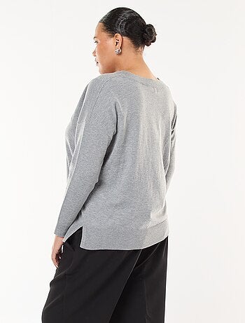 Pull en maille fine avec col V