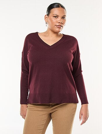 Pull en maille fine avec col V