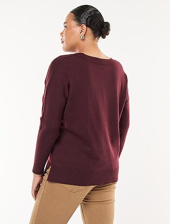Pull en maille fine avec col V