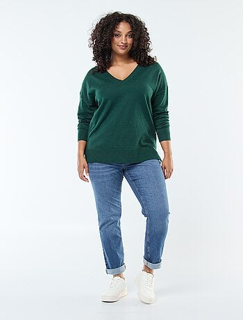 Pull en maille fine avec col V