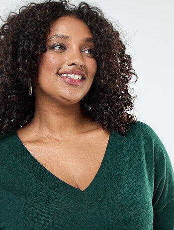 Pull en maille fine avec col V