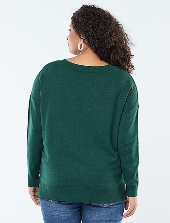 Pull en maille fine avec col V