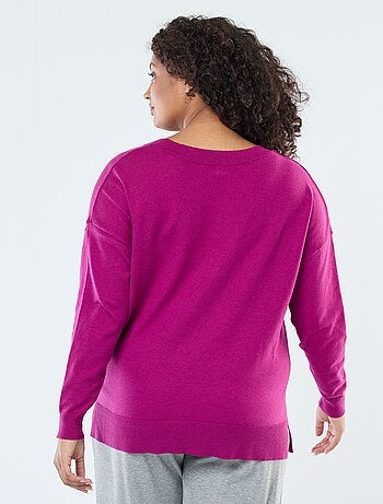 Pull en maille fine avec col V