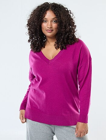 Pull en maille fine avec col V