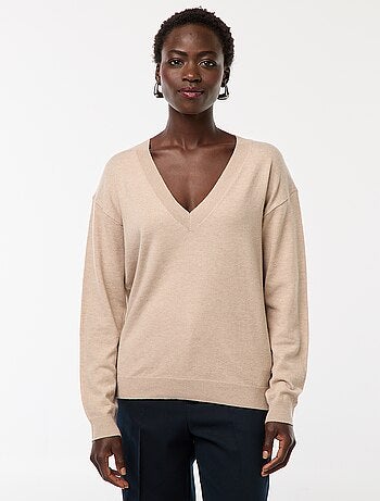 Pull en maille fine col V