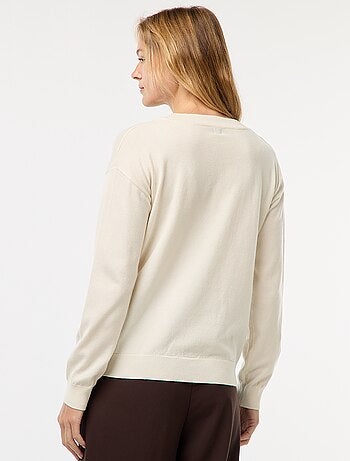 Pull en maille fine col V