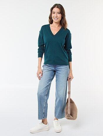 Pull en maille fine col V