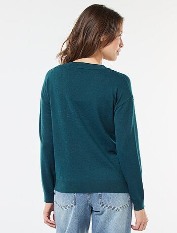 Pull en maille fine col V