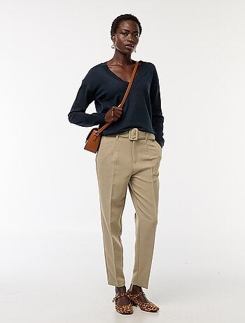 Pull en maille fine col V