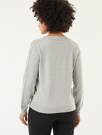 Pull en maille fine col V