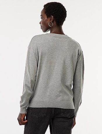 Pull en maille fine col V